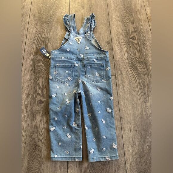 Oshkosh B’gosh floral overalls with button down pants - Picture 2 of 6